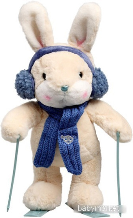 Классическая игрушка Milo Toys Little Friend Зайчонок на лыжах. Синий шарф 9905626