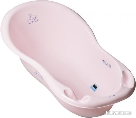 Ванночка для купания Tega Baby со сливом и градусником KR-005-104 (розовый)