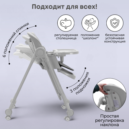 Стульчик для кормления Bubago Pablo BG 139-1 Серый