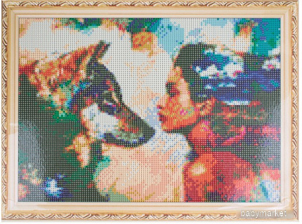 Алмазная мозаика Darvish Волк и девушка DV-9512-18