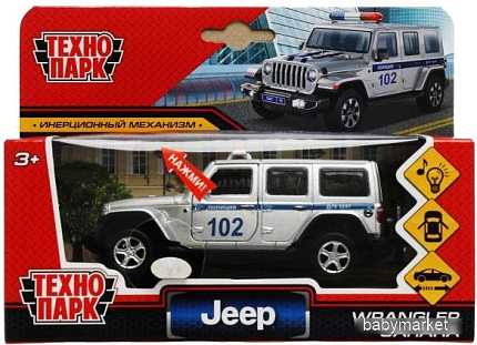 Внедорожник Технопарк Jeep Wrangler Sahara Полиция SAHARA5D-12SLPOL-SR 